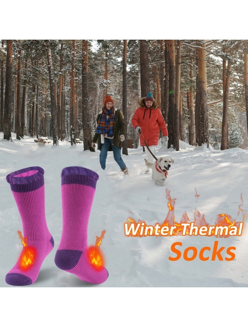 LANDUNCIAGA Unisex Winter Thermal Socks Warm Thickened Arctic Insulated Lined Heavy Crew Socks