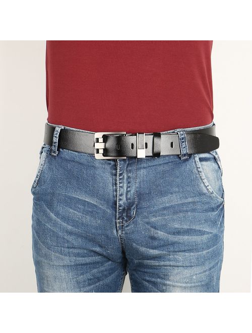 Men's Belt, Sunzel Cow Leather Belt Men With Anti-Scratch Buckle