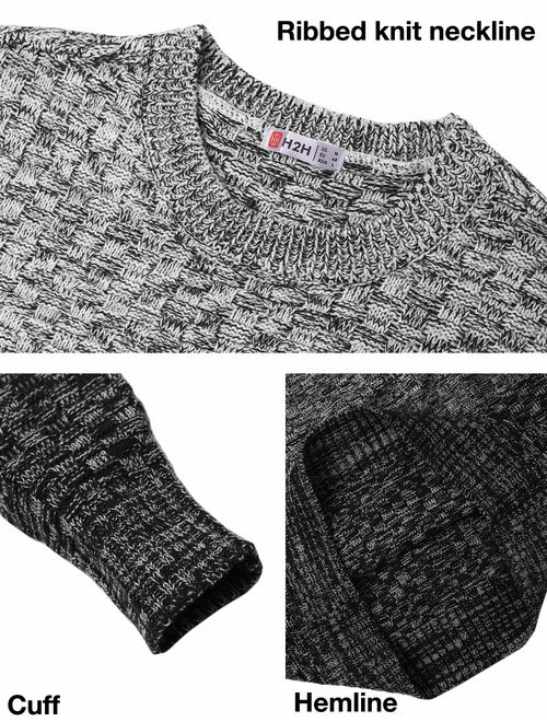 H2H Mens Casual Slim Fit Pullover Sweaters Knitted Long Sleeve Basic Designed