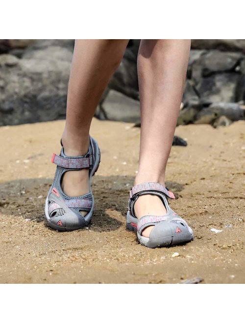Womens Mens Hiking Outdoor Sandals Summer Athtletic Walking Water Shoes with Closed Toe