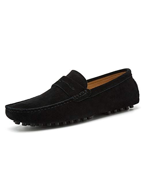 Go Tour Men's Penny Loafers Moccasin Driving Shoes Slip On Flats Boat Shoes