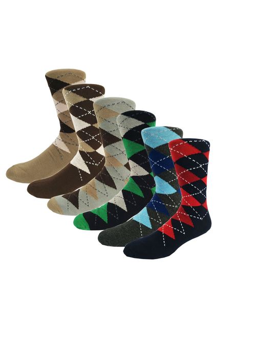 George Men's Argyle Colorful Dress Funny Crazy Art Patterned Cotton Socks for Gifts