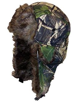Best Winter Hats Adult Tree Camouflage Russian/Hunters W/Soft Faux Fur Winter Cap(One Size)
