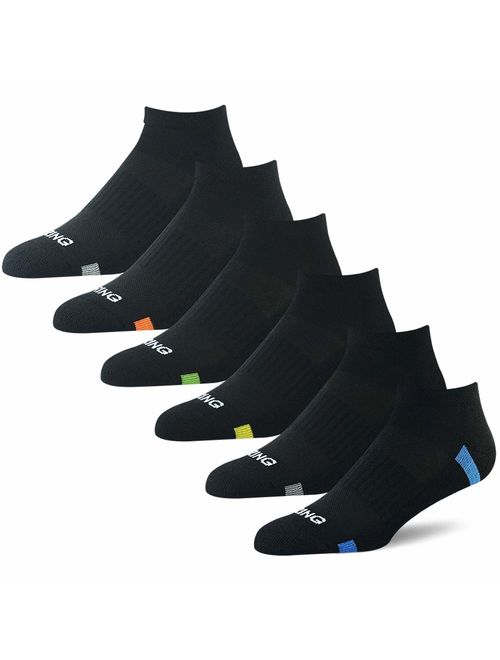 BERING Men's Athletic Ankle Socks for Running, Golf, and Workout (6 Pack)