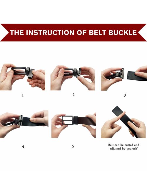Maikun Mens Reversible Leather Belt, Mens Dress Belt, 1.3'' Waist Strap Men's Casual Belts