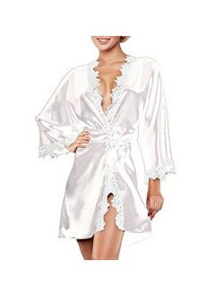 Lisli New Sexy Satin Silk Nightgown Lace Underwear Sleepwear Babydoll Dress