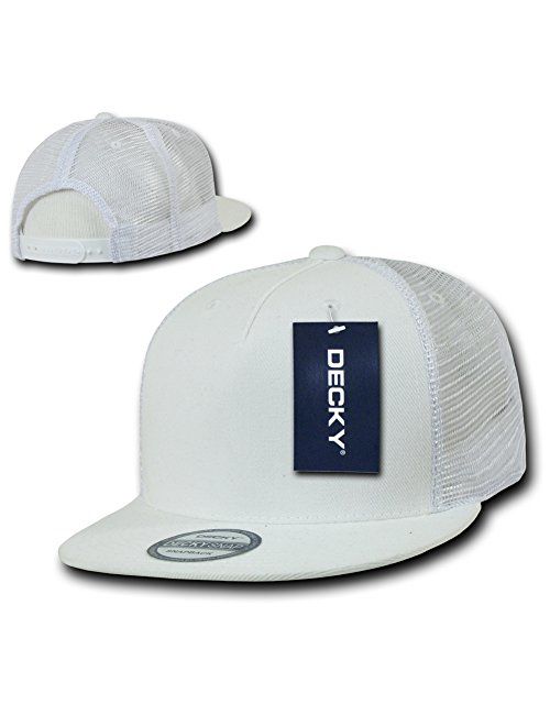 DECKY 5 Panel Flat Bill Trucker Cap Hats
