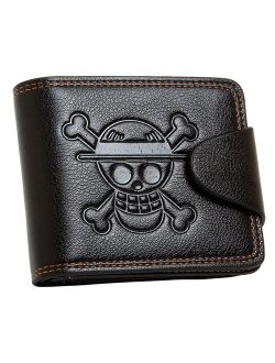 Wildforlife Anime One Piece Straw Hat Pirates Jolly Roger Leathercraft Wallet