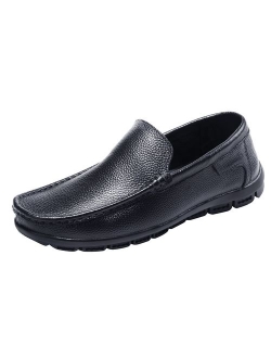LOUECHY Men's Liberva Genuine Leather Slip-on Loafer Casual Shoes Breathable Driving Shoes