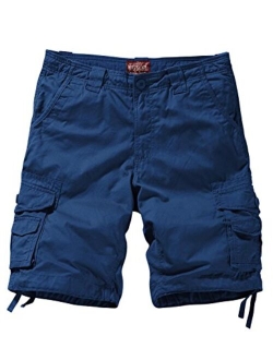 Match Men's Cotton Solid Relaxed Fit Above Knee Cargo Shorts