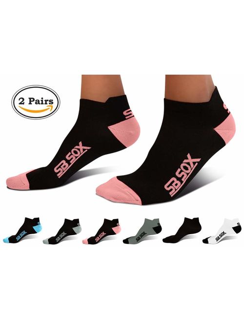 SB SOX Lite Plantar Fasciitis Socks for Men & Women (2 Pairs) - Provide Relief for Light to Moderate Plantar Fasciitis, Heel Pain - Perfect for Running, Cycling, Sports, 
