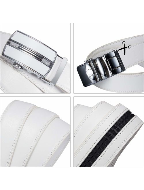 Colorful Click Belt with Automatic Buckle in Gift Box ITIEZY Leather Ratchet Dress Belt for Men