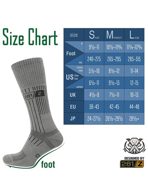 281Z Military Boot Socks - Tactical Trekking Hiking - Outdoor Athletic Sport (Foliage Green)