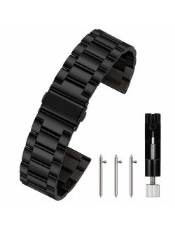 Berfine Quick Release Watch Strap,16mm 18mm 20mm 22mm 24mm Premium Solid Stainless Steel Watch Band Replacement