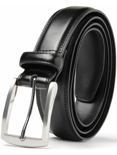 Mark Fred Men's Genuine Leather Dress Belt, Handmade, 100% Cow Leather