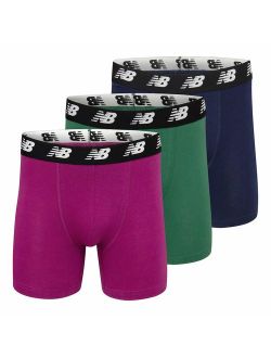 Men's No-Fly Cotton Performance Boxer Briefs, 5 Inch Inseam (3 Pack of Men's Underwear)