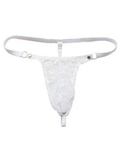 YiZYiF Men's Jacquard Lace See-Through Sissy Pouch Underwear