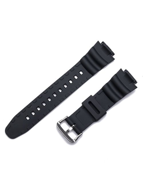Replacement Watch Band 18mm Black Resin Strap for Casio Men's G-Shock SGW-400H/SGW-300H
