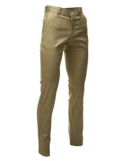 FLATSEVEN Mens Slim Fit Chino Pants Trouser Premium Cotton