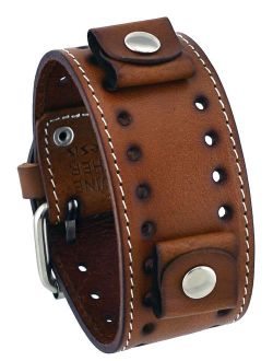 Nemesis #STH-B Brown Wide Leather Cuff Wrist Watch Band