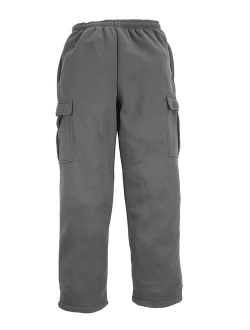 North 15 Men's Heavy Fleece Sweat Pants with Cargo Pockets