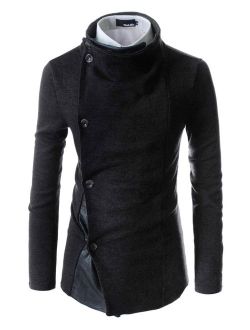 (GD93) Slim Stylish Unbalanced Metallic Leather Point Knitted Cardigan Sweaters