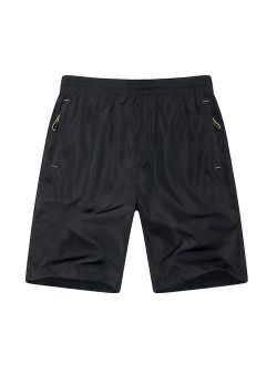 Sofishie Men's Quick Dry Shorts Zipper Pockets