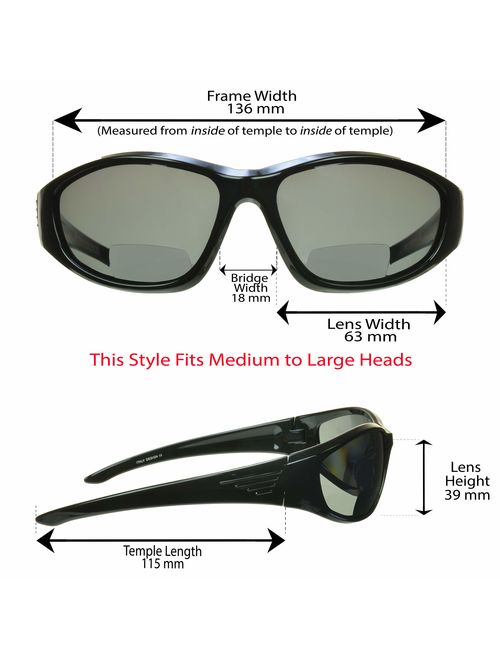 proSPORT Polarized Bifocal Sunglasses for Men and Women. Full Sport Wrap Frame with Premium Anti Glare Polarized Lenses
