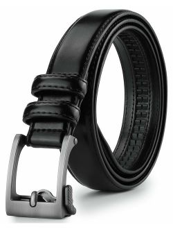 Belts for Men Ratchet, Leather Belt with Automatic Slide Buckle, 1 1/4" Click Belt, Adjustable Perfect Fit