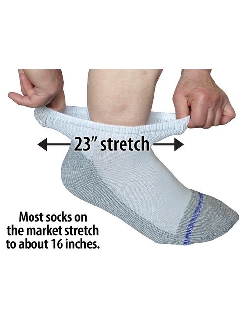 Loose Fit Stays Up Men's and Women's Casual Lower Cut Socks 3 PK Made in USA! Cushioned Sole