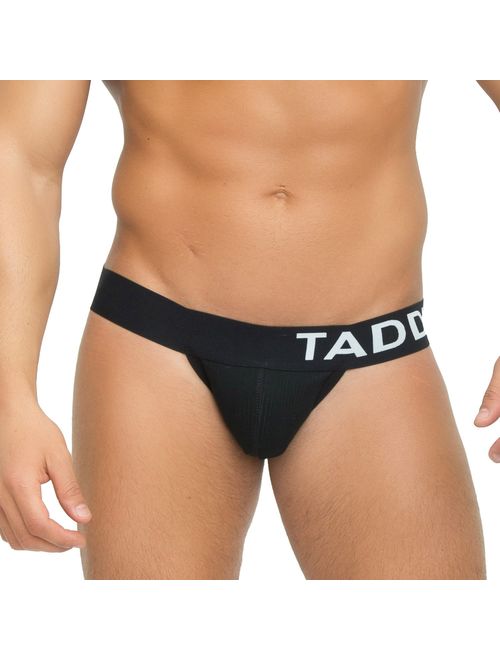 Taddlee Sexy Mens Black Low-Rise Jock Strap Stretch Briefs Thong Underwear Pouch