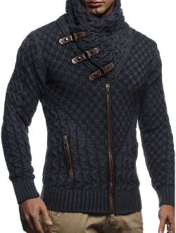 Men's Knitted Jacket Turtleneck Cardigan Winter Pullover Hoodies Casual Sweaters Jumper LN5340