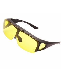 Agstum Fit Over Eyeglasses Polarized Night Driving Flip up Sunglasses Goggles