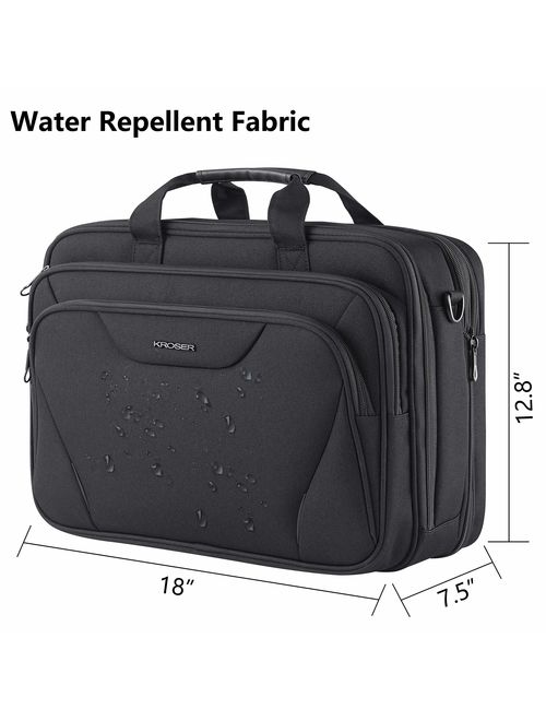 KROSER 18" Laptop Bag Premium Laptop Briefcase Fits Up to 17.3 Inch Laptop Expandable Water-Repellent Shoulder Messenger Bag Computer Bag for Travel/Business/School/Men/W