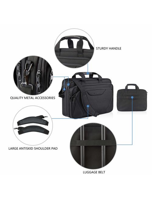 KROSER 18" Laptop Bag Premium Laptop Briefcase Fits Up to 17.3 Inch Laptop Expandable Water-Repellent Shoulder Messenger Bag Computer Bag for Travel/Business/School/Men/W