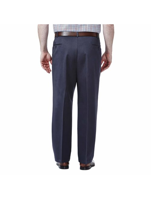 Haggar Men's Big and Tall Work to Weekend Hidden Expandable-Waist Pleat-Front Pant