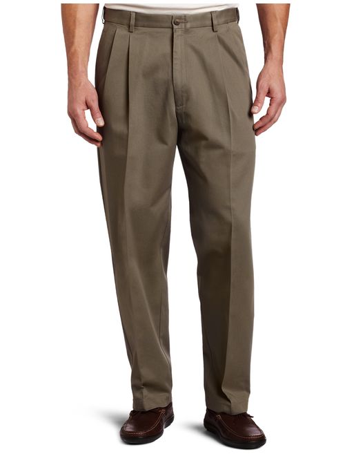 Haggar Men's Big and Tall Work to Weekend Hidden Expandable-Waist Pleat-Front Pant