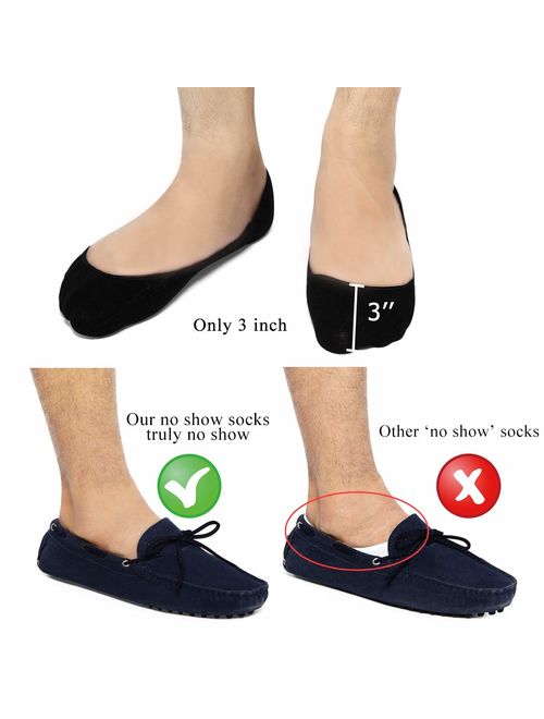 Low No Show Socks Men Invisible Non Slip Liner Socks Casual Footies for Loafer Boats