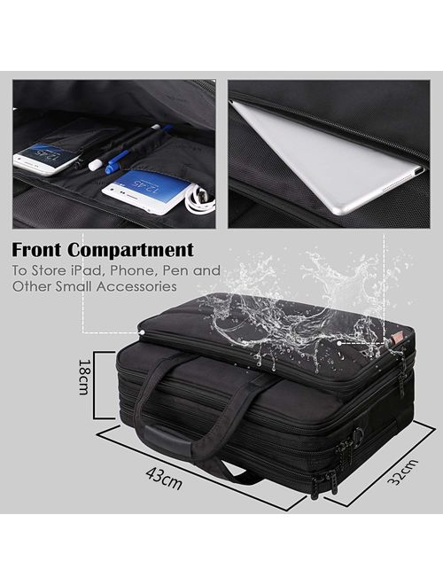 17 Inch Laptop Briefcase for Men, Soft Business Bag for Women, Big Expandable Computer Shoulder Bag, Carry on Large Laptop Case, Waterproof, Mancro Office Bag Fits 17 15.