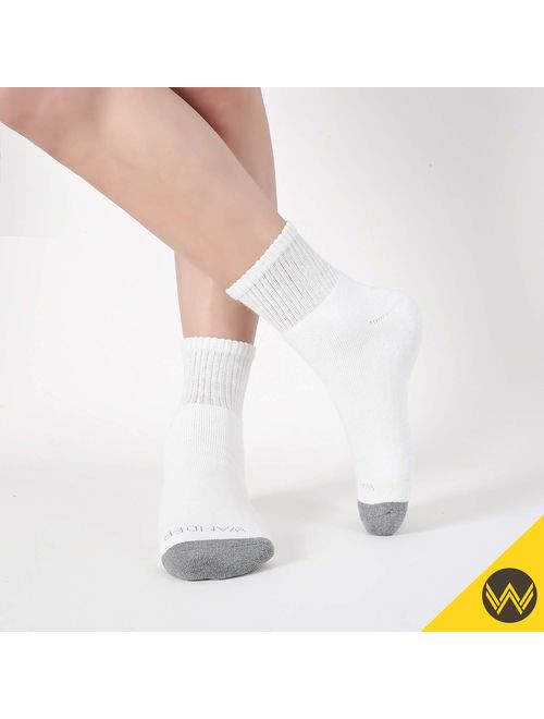 WANDER Men's Athletic Ankle Socks 8 Pairs Thick Cushion Running Socks for Men&Women Cotton Socks 4-6/7-9/9-12/12-15