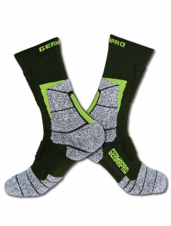 Men's Hiking Socks Outdoor Work Boot Socks w/Anti-Odor-Blister Moisture Wicking Germanium & Coolmax All Season 2 pairs