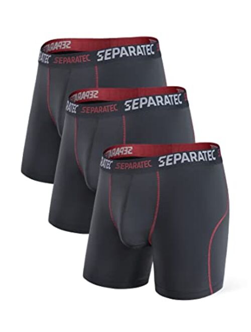Separatec Men's 3 Pack Soft Bamboo Rayon Separate Pouches Boxer Briefs