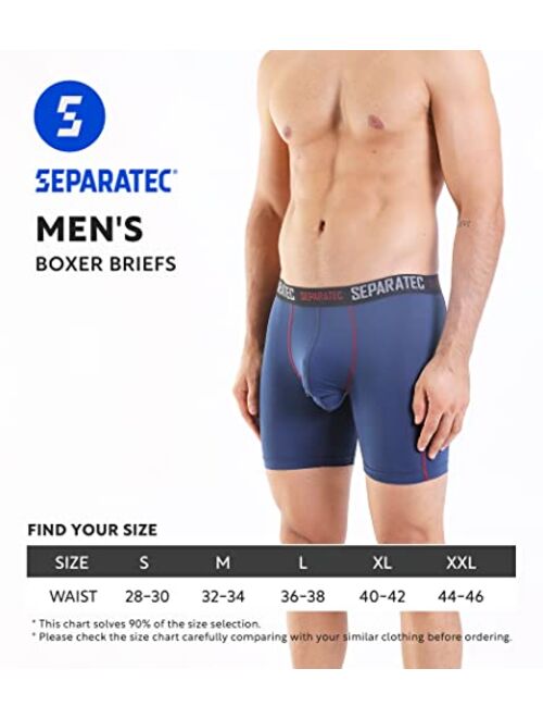 Separatec Men's 3 Pack Soft Bamboo Rayon Separate Pouches Boxer Briefs