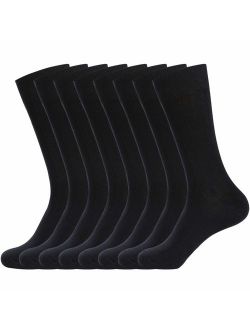 Mens Dress Socks 8 Pairs Classic Rib Cotton Solid Premium Socks 7-12/13-15