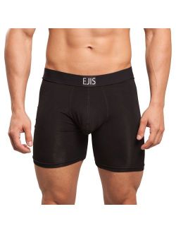 Ejis Men's Sweat Proof Boxer Brief w/Comfort Pouch, Anti-Odor Silver, Micro Modal Underwear
