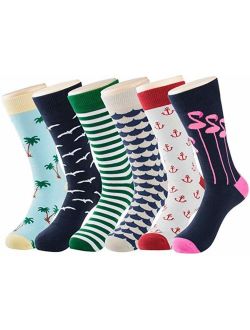 Tutast Mens Dress Socks Funny Socks Christmas Colorful Novelty Patterned Crew Socks for Men Women US Size 7-13