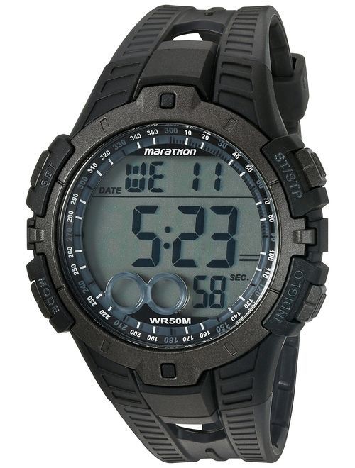 Marathon by Timex Men's T5K802 Digital Full-Size Black/Gray Resin Strap Watch