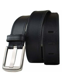 Black Wide Pin Belt II - Nickel Smart - Full Grain Leather Belt with Nickel Free Zinc Buckle