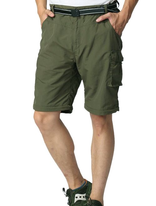 Mens Hiking Pants Convertible Quick Dry Lightweight Zip Off Outdoor Fishing Travel Safari Pants