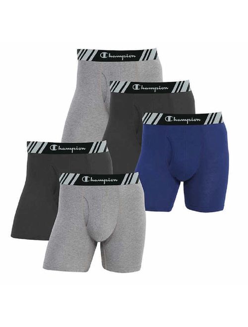 Champion Men's Boxer Briefs All Day Comfort No Ride Up Double Dry X-Temp 5 Pack